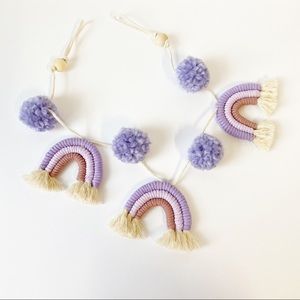 Macrame Rainbow Garland Baby Shower Garland Decor Baby Room Decor Pastel Purple
